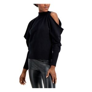 INC Womens Back Bow Pullover Sweater, Black, NWT, Size S